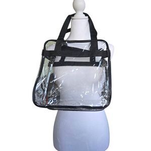 Women's Clear Plastic & Nylon Handbag